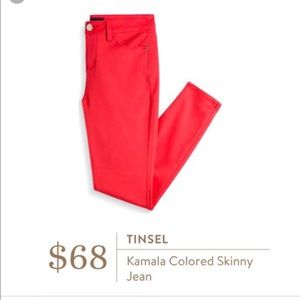 NWOT Tinsel Denim Kamala Red Skinny Jean